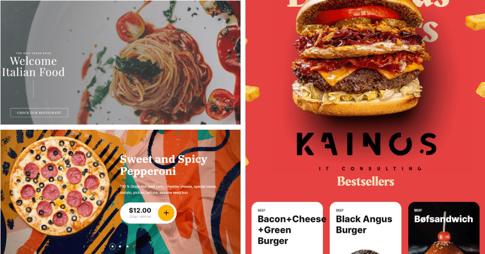 Website for restaurants or bars