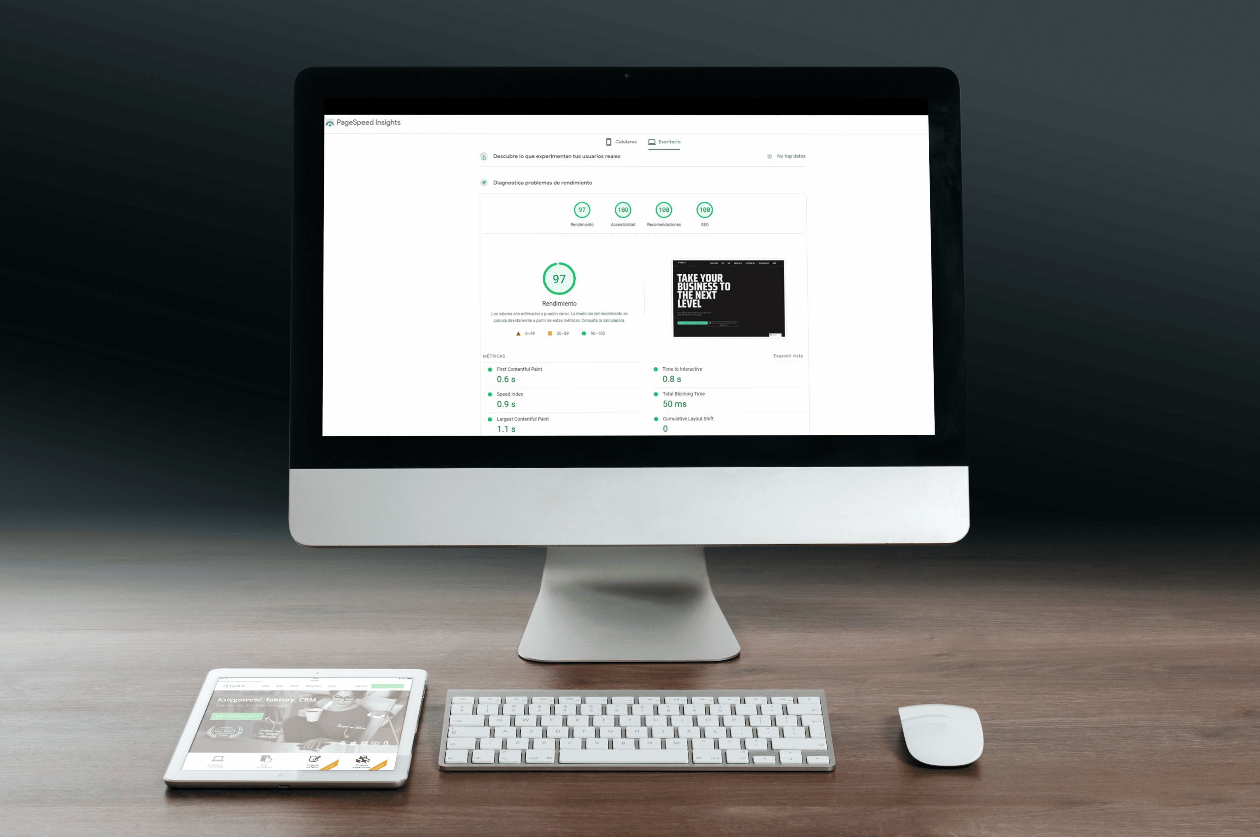velocidad de sitio web