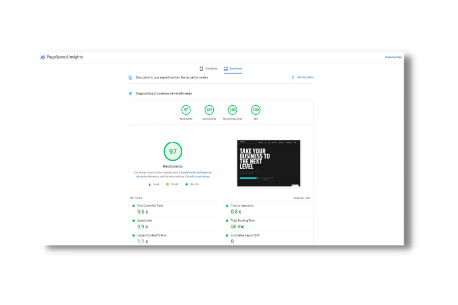 Otimização PageSpeed Web Kainos